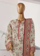 3 Piece Printed Stitched Suit