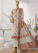 3 Piece Printed Stitched Suit
