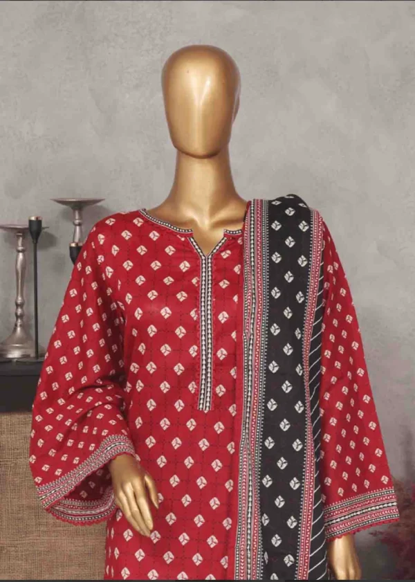 3 Piece Printed Stitched Suit - Image 3