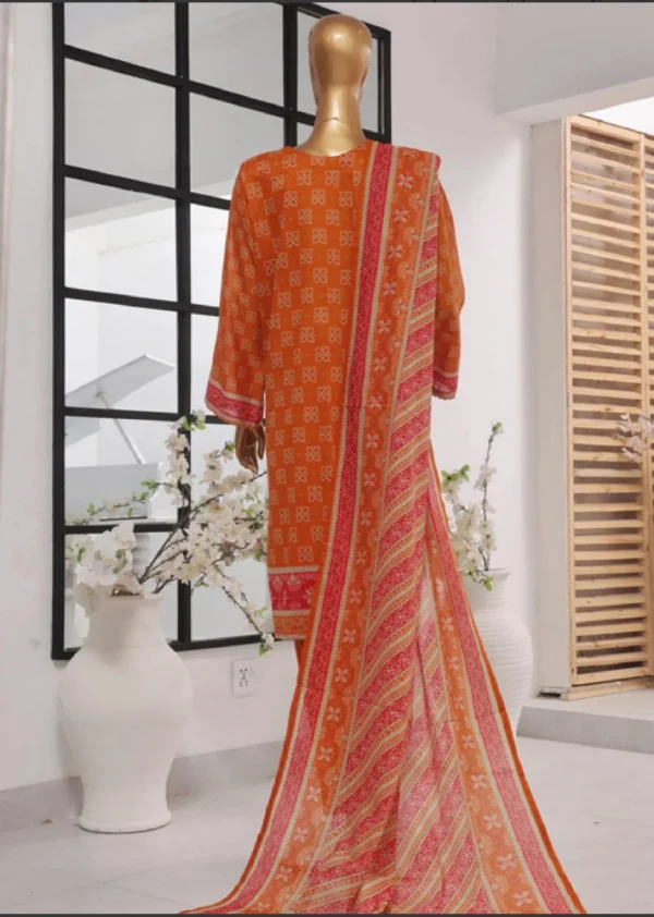 3 Piece Embroidered Stitched Suit - Image 2