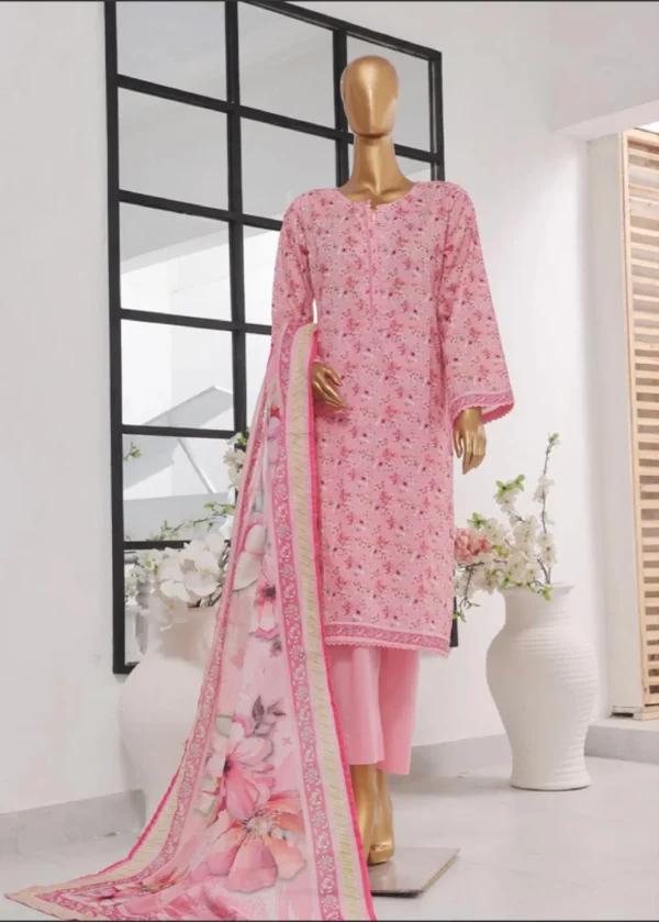 3 Piece Printed Stitched Suit