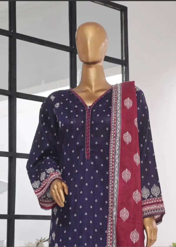 3 Piece Printed Stitched Suit - Image 3