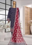 3 Piece Printed Stitched Suit