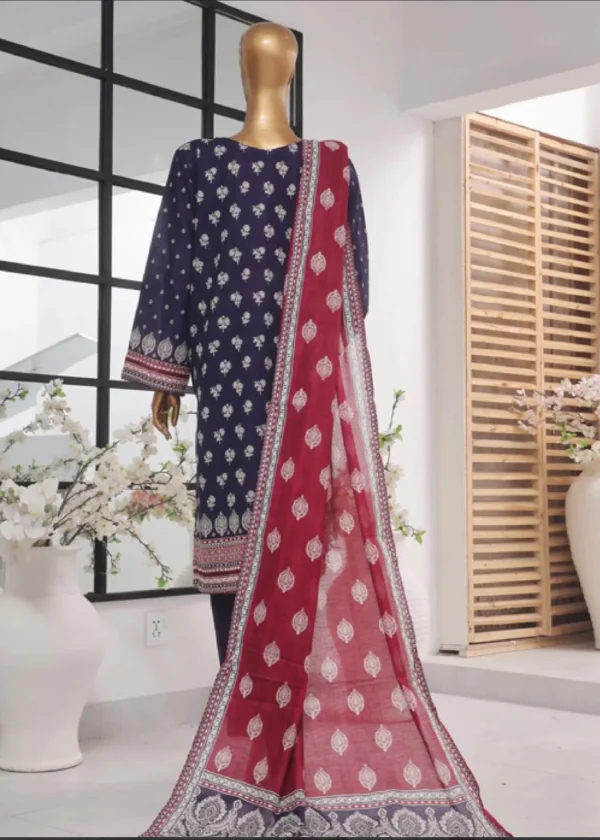 3 Piece Printed Stitched Suit - Image 2