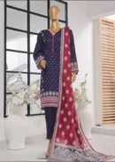3 Piece Printed Stitched Suit