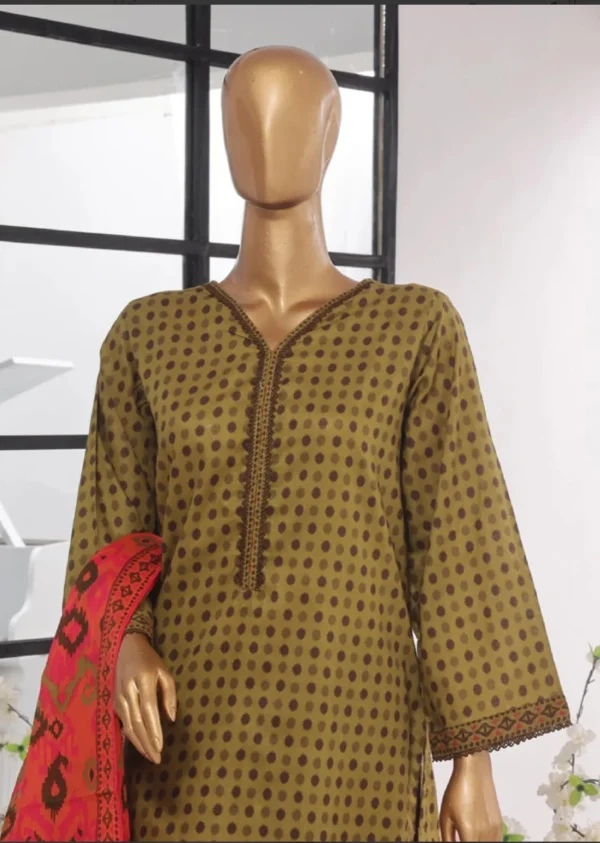 3 Piece Printed Stitched Suit - Image 3