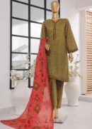 3 Piece Printed Stitched Suit
