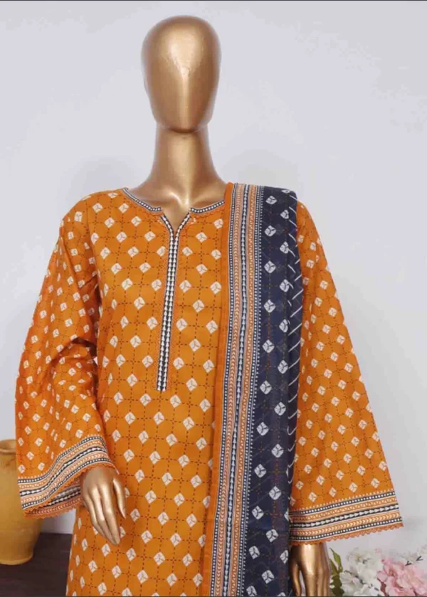 3 Piece Printed Stitched Suit - Image 3
