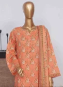 3 Piece Printed Stitched Suit