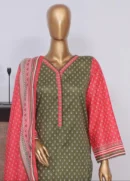 3 Piece Printed Stitched Suit