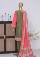 3 Piece Printed Stitched Suit