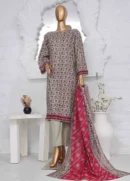 3 Piece Printed Stitched Suit