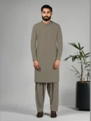 Fungi Brown Latha Kameez Shalwar