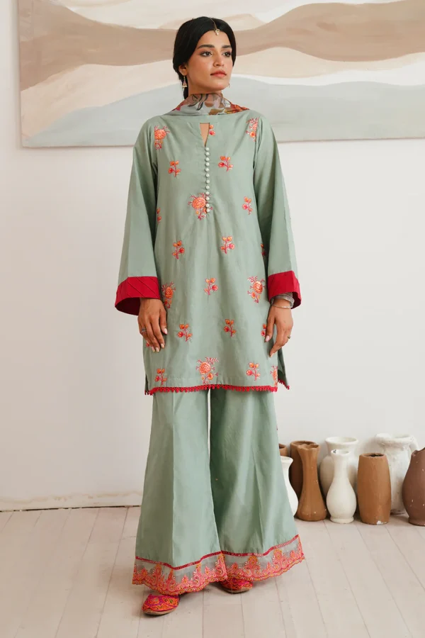 Embroidered Shirt Shalwar Dupatta - Image 3