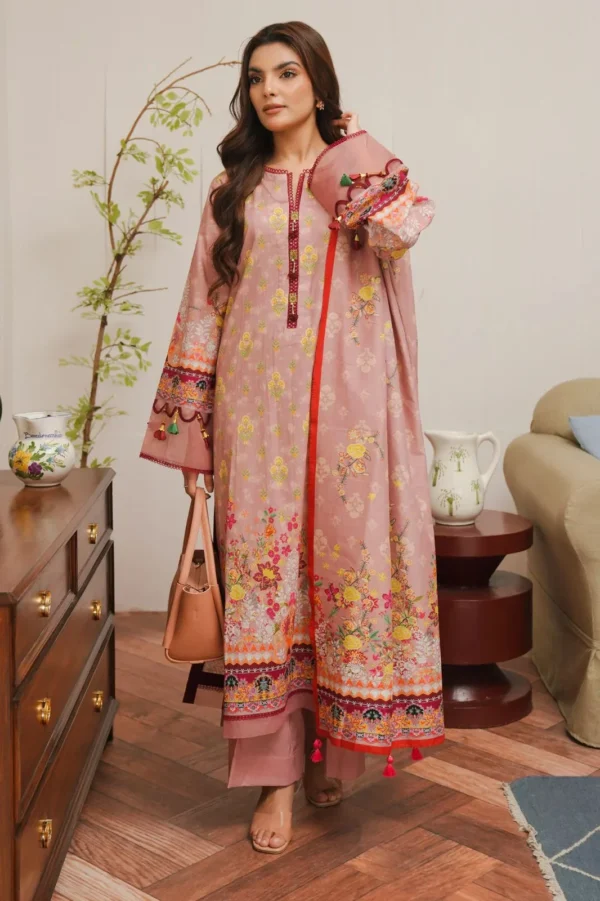 zellbury 3 piece printed cambric shirt shalwar dupatta - Image 3