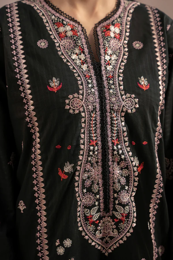zellbury 3 piece Embroidered shirt shalwar dupatta - Image 3