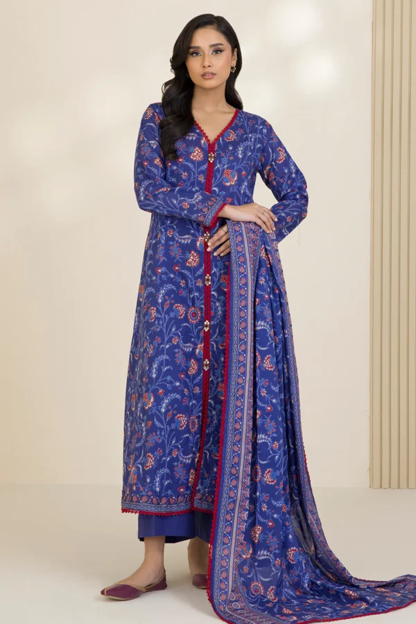 zellbury 3 piece printed Cotton shirt shalwar dupatta - Image 3