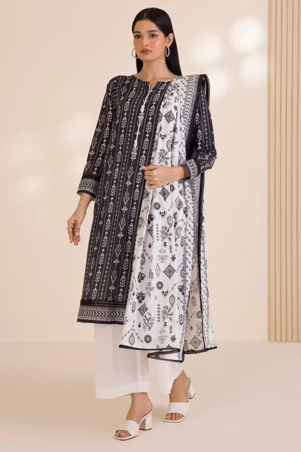 zellbury 2 piece printed Cotton shirt dupatta - Image 2