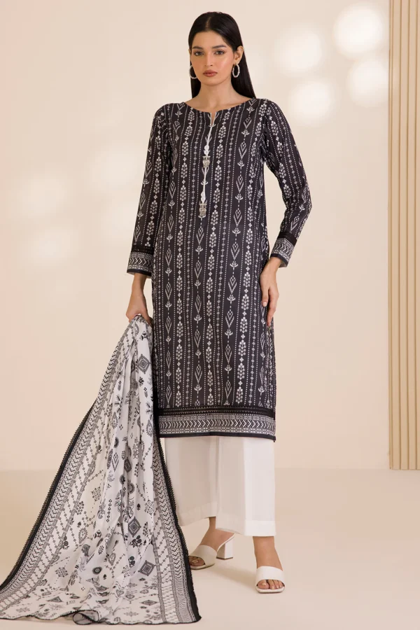 zellbury 2 piece printed Cotton shirt dupatta - Image 3