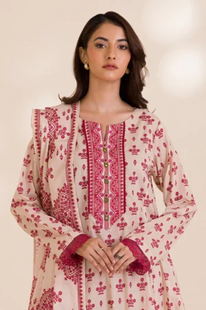 zellbury 3 piece printed Cotton shirt shalwar dupatta