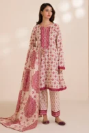 zellbury 3 piece printed Cotton shirt shalwar dupatta