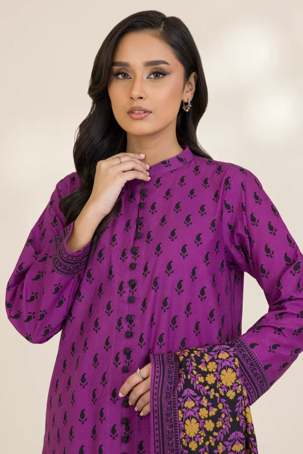 zellbury 3 piece printed Cotton shirt shalwar dupatta