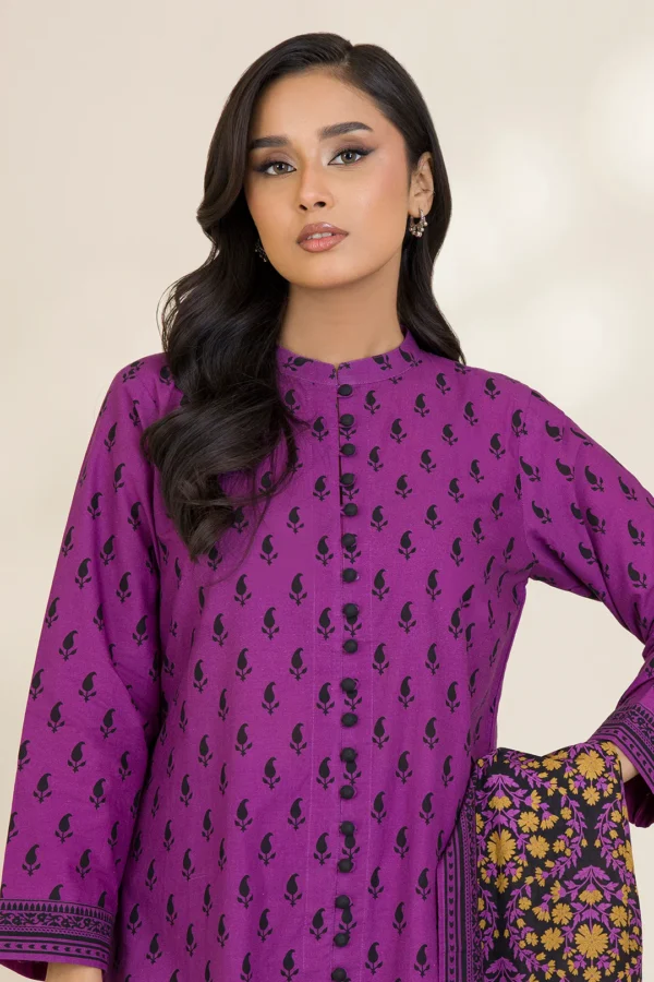 zellbury 3 piece printed Cotton shirt shalwar dupatta - Image 3