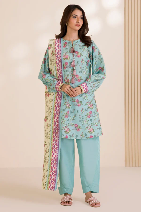 zellbury 3 piece printed Cotton shirt shalwar dupatta - Image 2