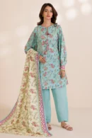 zellbury 3 piece printed Cotton shirt shalwar dupatta