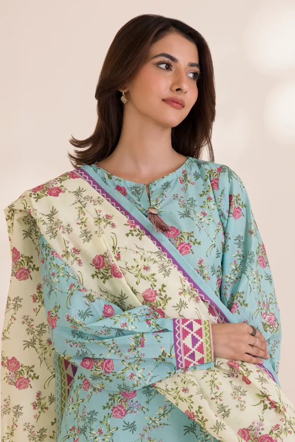 zellbury 3 piece printed Cotton shirt shalwar dupatta - Image 4
