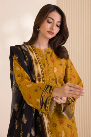 zellbury 3 piece printed Cotton shirt shalwar dupatta