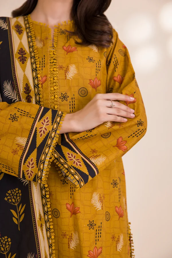 zellbury 3 piece printed Cotton shirt shalwar dupatta - Image 4