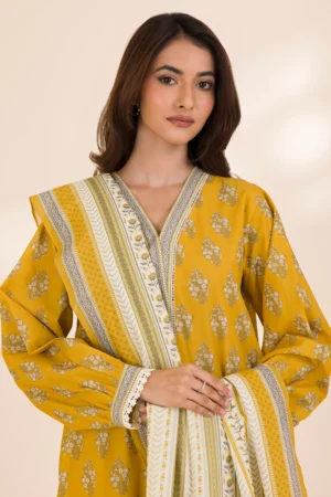zellbury 3 piece printed Cotton shirt shalwar dupatta