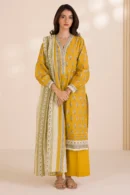 zellbury 3 piece printed Cotton shirt shalwar dupatta