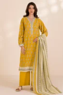 zellbury 3 piece printed Cotton shirt shalwar dupatta