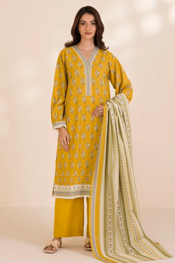 zellbury 3 piece printed Cotton shirt shalwar dupatta - Image 5
