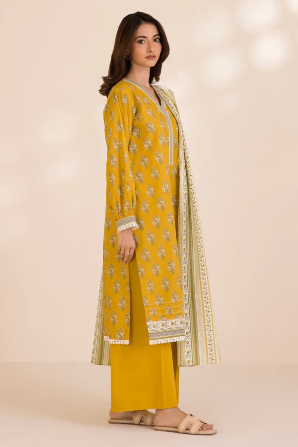 zellbury 3 piece printed Cotton shirt shalwar dupatta - Image 4